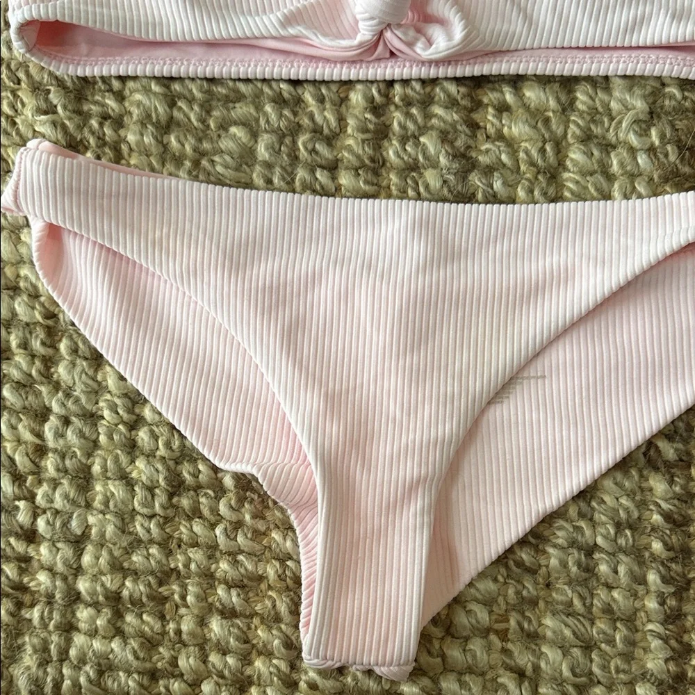 Frankie’s pink bikini.